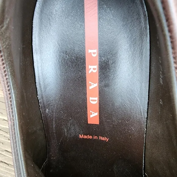 Prada Men's Leather Casual Dress Shoes Prada Size 6 US 7 Made in Italy  🇮🇹