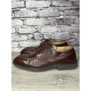 PRINCIPE Brown Leather Square Toe XL Light Oxfords Lace Shoes Men Sz 10D US/43EU