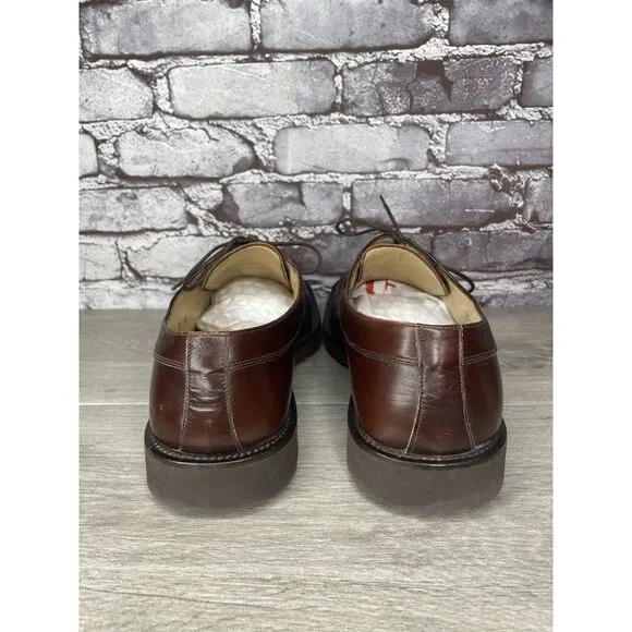 PRINCIPE Brown Leather Square Toe XL Light Oxfords Lace Shoes Men Sz 10D US/43EU