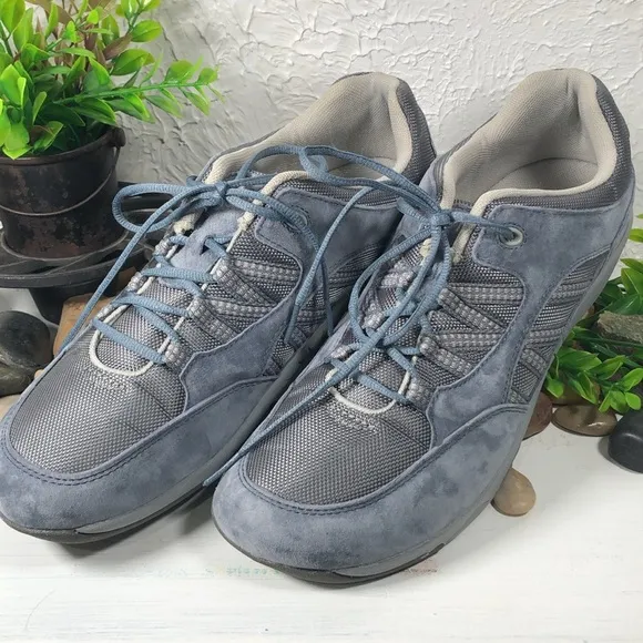 Propet Leila Rejuve Athletic Denim Suede Laced Workout Walking Shoe Size 11
