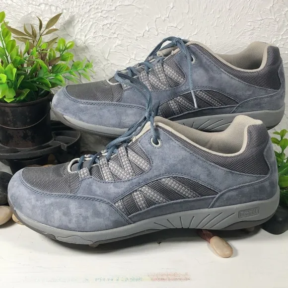 Propet Leila Rejuve Athletic Denim Suede Laced Workout Walking Shoe Size 11