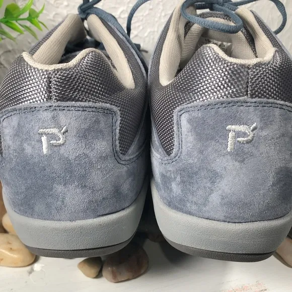 Propet Leila Rejuve Athletic Denim Suede Laced Workout Walking Shoe Size 11