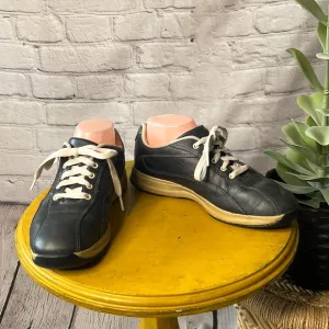 Propet Walking Shoe navy leather sneaker lace up oxford 75 M comfortable W4607