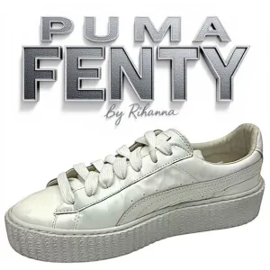 PUMA Fenty x Patent Leather Creepers Glossy White White Size 9.5 M Pre-Owned