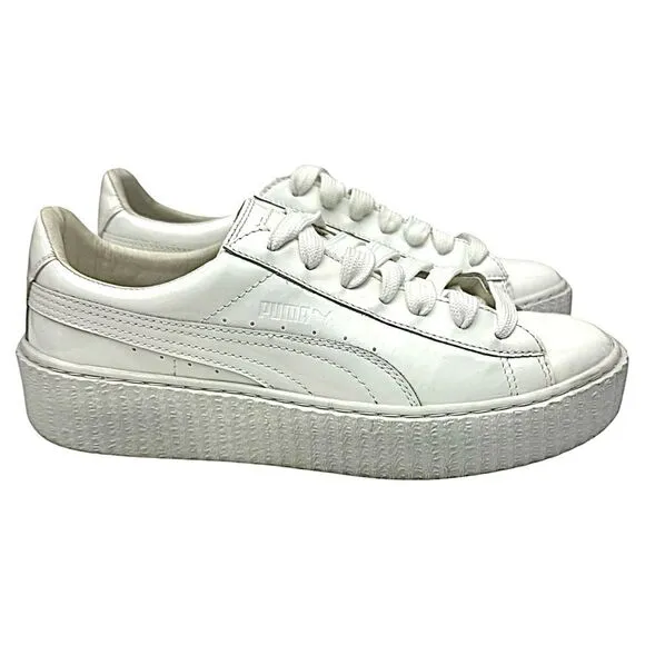 PUMA Fenty x Patent Leather Creepers Glossy White White Size 9.5 M Pre-Owned