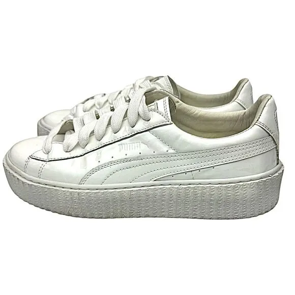 PUMA Fenty x Patent Leather Creepers Glossy White White Size 9.5 M Pre-Owned