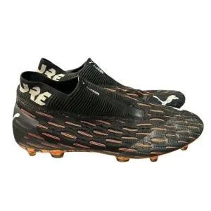 PUMA FUTURE 6.1 NETFIT FG/AG BLACK/ORANGE SOCCER SHOES/CLEATS SIZE 12 106179-01