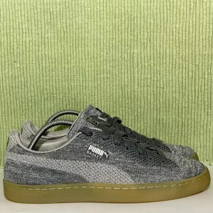 Puma Mens Metallic Silver Basket Knit Gum Sole Athletic Sneaker Shoes SZ US 10.5