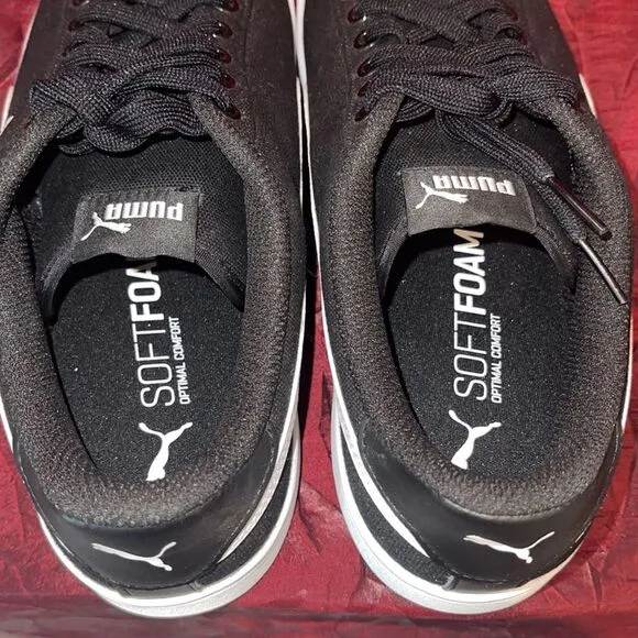 Puma Soft Foam NWOT Men’s Shoes Black and White Canvas Size 8.5