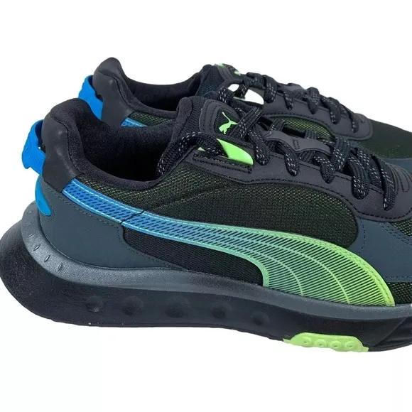Puma Wild Rider Ls Lace Up  Mens Black Sneakers Casual Shoes 385503-01    (S145)
