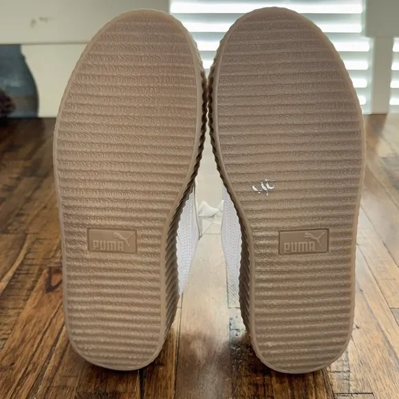 PUMA X FENTY CREEPER PHATTY SNEAKERS Warm White Puma Gold Gum Sole Earth tone 8