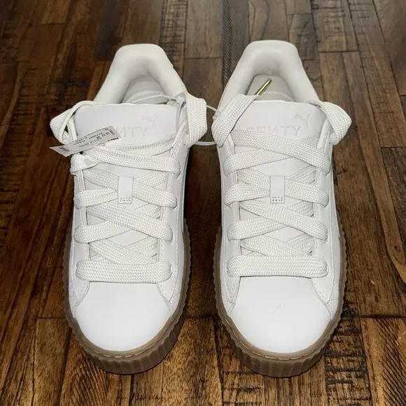 PUMA X FENTY CREEPER PHATTY SNEAKERS Warm White Puma Gold Gum Sole Earth tone 8