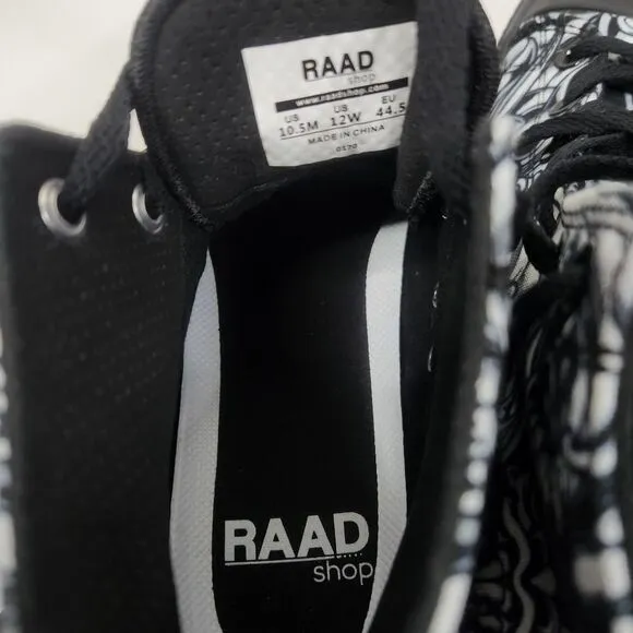 Raad Shop Mens Japanese Skull Lace Up Canvas Hi Top Sneakers Size 10.5