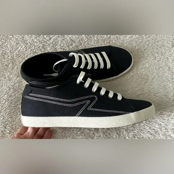 RAG &amp; BONE Black Canvas Court Sneaker size 39