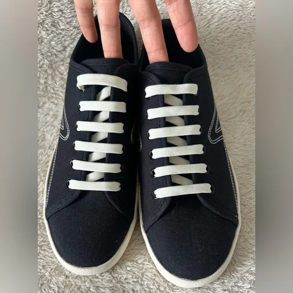 RAG &amp; BONE Black Canvas Court Sneaker size 39