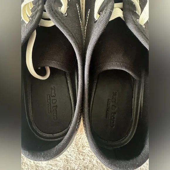 RAG &amp; BONE Black Canvas Court Sneaker size 39
