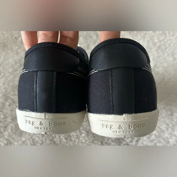 RAG &amp; BONE Black Canvas Court Sneaker size 39