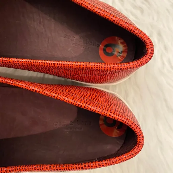 Rag &amp; Bone Colby Embossed Leather Loafer Flats 36