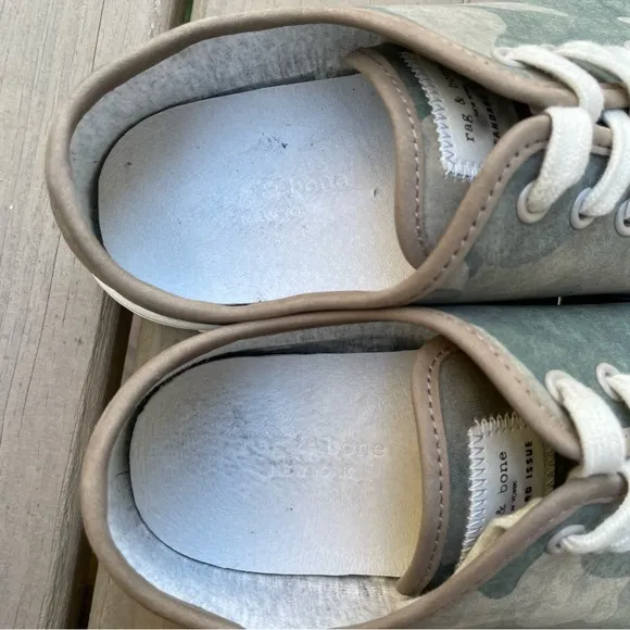 Rag &amp; Bone Standard Issue Low Top Lace Up Camouflage Canvas Sneakers size 38