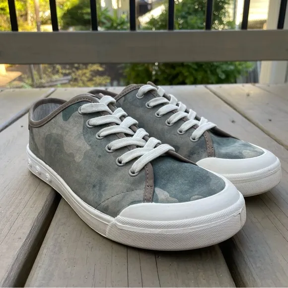 Rag &amp; Bone Standard Issue Low Top Lace Up Camouflage Canvas Sneakers size 38