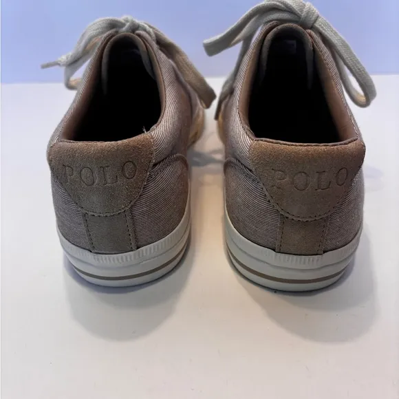 Ralph Lauren Polo Washed Canvas Sneakers Mens 8.5D Excellent Condition