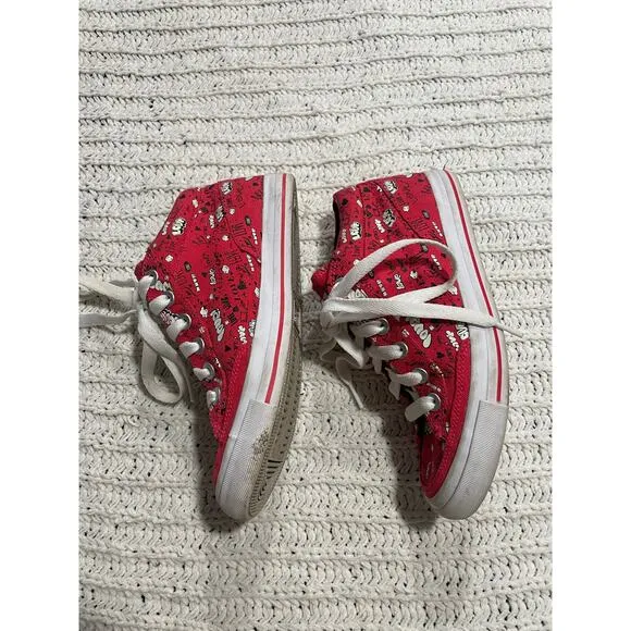 Rare Nike Love Chukka Graphic Go Canvas Sneakers Womens Sz 7 38 Valentines Red