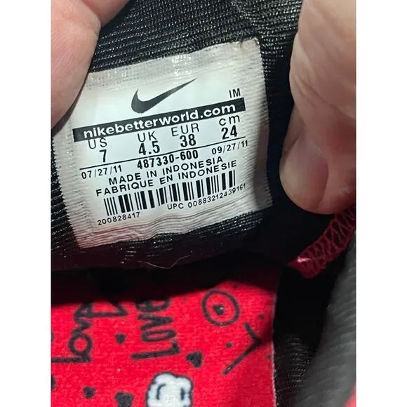 Rare Nike Love Chukka Graphic Go Canvas Sneakers Womens Sz 7 38 Valentines Red