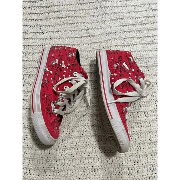 Rare Nike Love Chukka Graphic Go Canvas Sneakers Womens Sz 7 38 Valentines Red