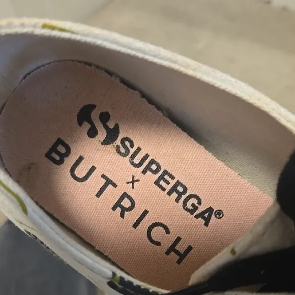 Rare! NWOT Superga X BUTRICH Black and White Cherry Sneakers