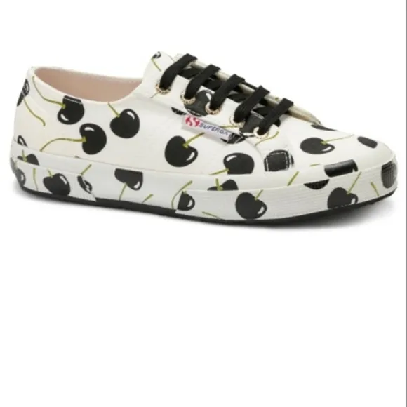 Rare! NWOT Superga X BUTRICH Black and White Cherry Sneakers