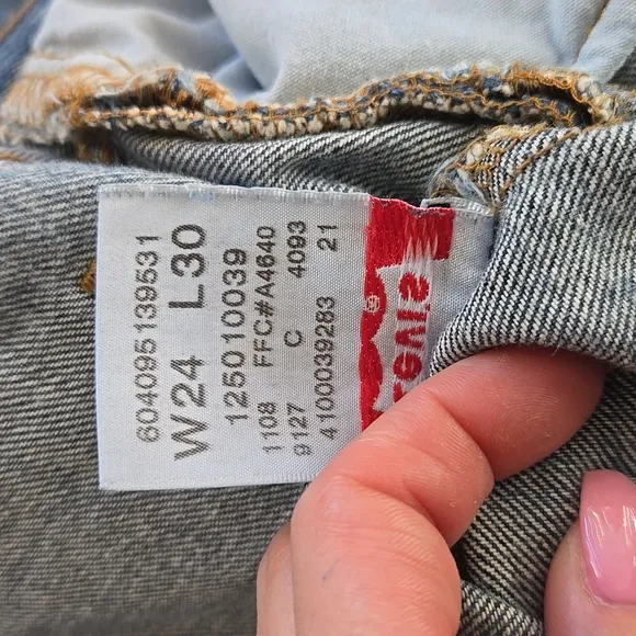 RARE Original Levi's 501 Button Fly Distressed Straight Leg Jeans