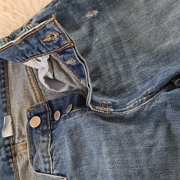 RARE Original Levi's 501 Button Fly Distressed Straight Leg Jeans