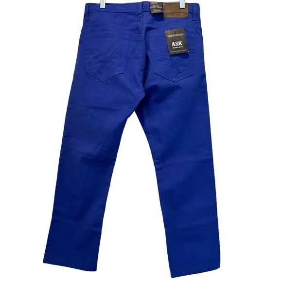 Rare Vintage Jeans Royal Blue Avant Garde ASK Slim Straight Premium Size 34 X 31
