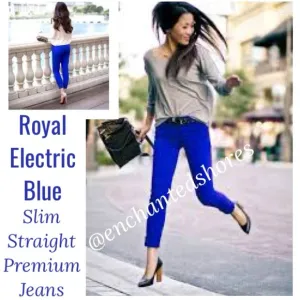 Rare Vintage Jeans Royal Blue Avant Garde ASK Slim Straight Premium Size 34 X 31