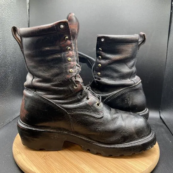 Red Wing 217 Mens Size 9 Waterproof Logger Boots Soft Toe Electrical Hazard Shoe