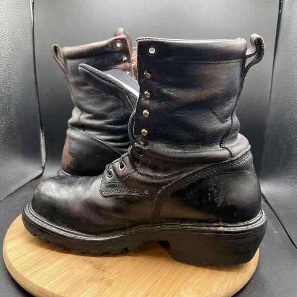 Red Wing 217 Mens Size 9 Waterproof Logger Boots Soft Toe Electrical Hazard Shoe