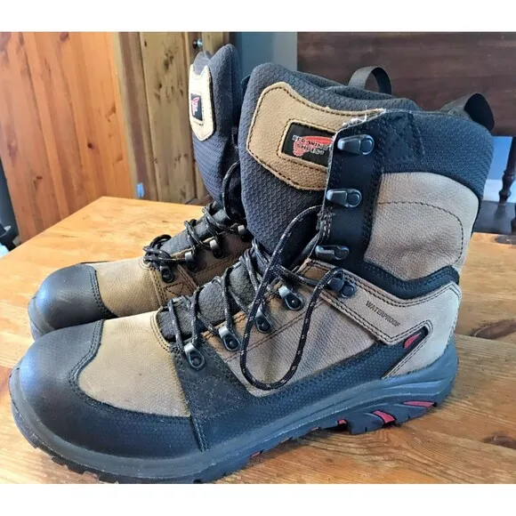 Red Wing 4450 Brown Leather Steel Toe Ankle Work Boots Mens Size 12 EE