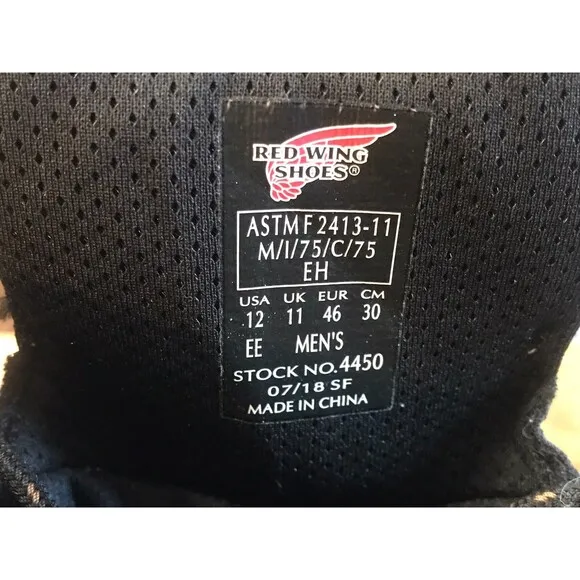 Red Wing 4450 Brown Leather Steel Toe Ankle Work Boots Mens Size 12 EE