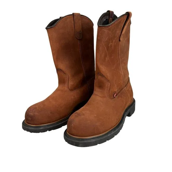 Red Wing Dynaforce Boots 2272 Mens 7.5 D Brown Leather Waterproof Safety Pull On