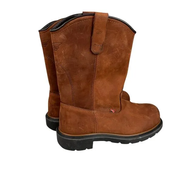Red Wing Dynaforce Boots 2272 Mens 7.5 D Brown Leather Waterproof Safety Pull On