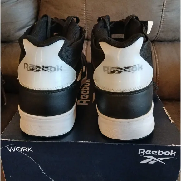 Reebok BB4500 Work Composite Toe High-Top Sneakers Black/White Size 13 W #898