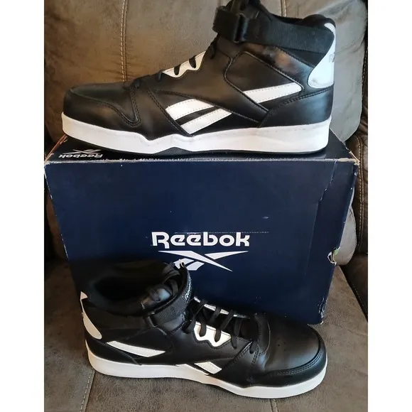 Reebok BB4500 Work Composite Toe High-Top Sneakers Black/White Size 13 W #898