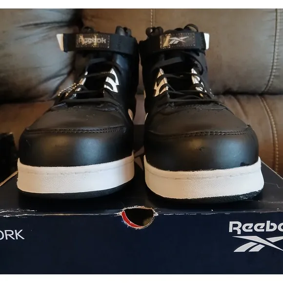 Reebok BB4500 Work Composite Toe High-Top Sneakers Black/White Size 13 W #898