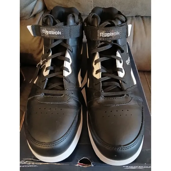 Reebok BB4500 Work Composite Toe High-Top Sneakers Black/White Size 13 W #898