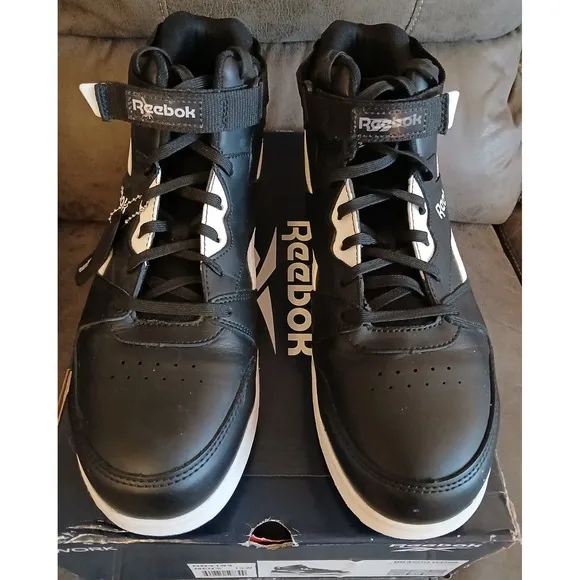 Reebok BB4500 Work Composite Toe High-Top Sneakers Black/White Size 13 W #898