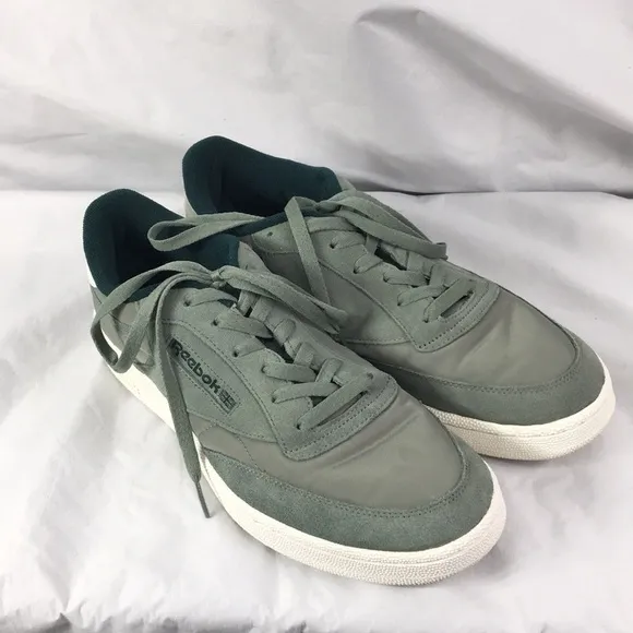 Reebok Club C 85 Harmony Green Lace Up Sneakers Size 11.5 EXCELLENT Used