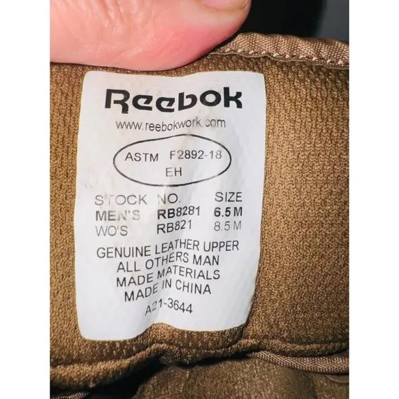 Reebok Hyper Velocity Tan Military Combat Tactical Boot W 8.5 M 6.5 Leather