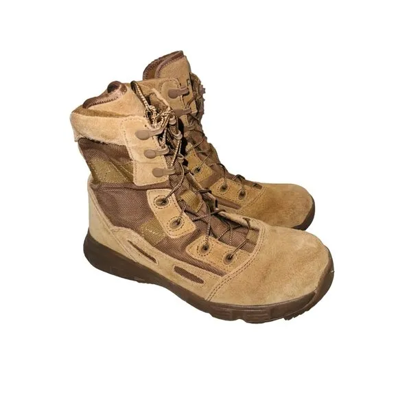 Reebok Hyper Velocity Tan Military Combat Tactical Boot W 8.5 M 6.5 Leather