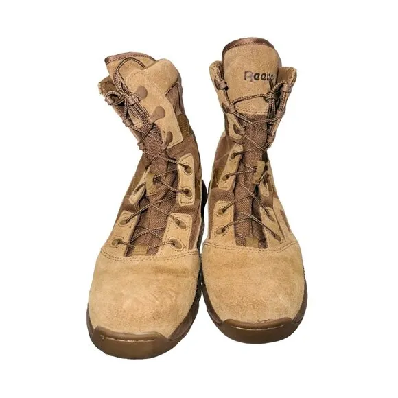 Reebok Hyper Velocity Tan Military Combat Tactical Boot W 8.5 M 6.5 Leather