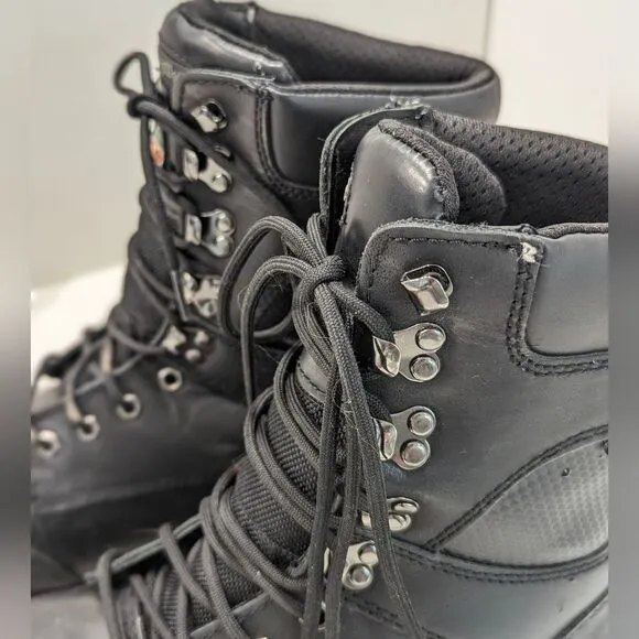 RefrigiWear Platinum Black Leather Vitacomfort waterproof safety work Boot sz 12